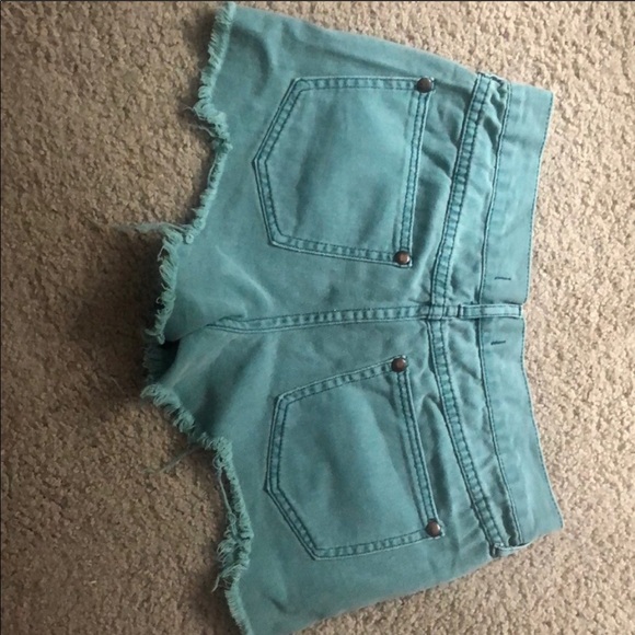Free People Teal Shorts - Picture 2 of 3